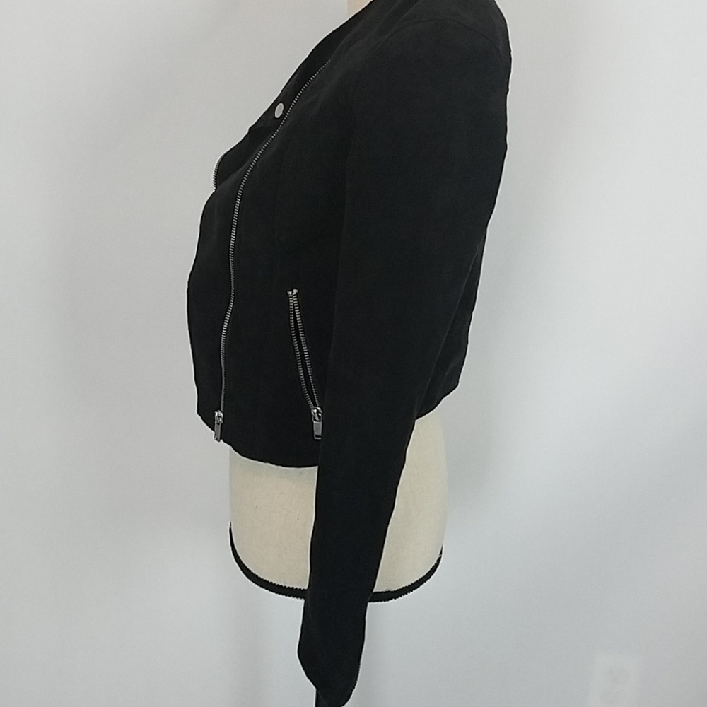 H & M Divided Black Suede Moto Jacket - Picture 3 of 7